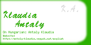 klaudia antaly business card